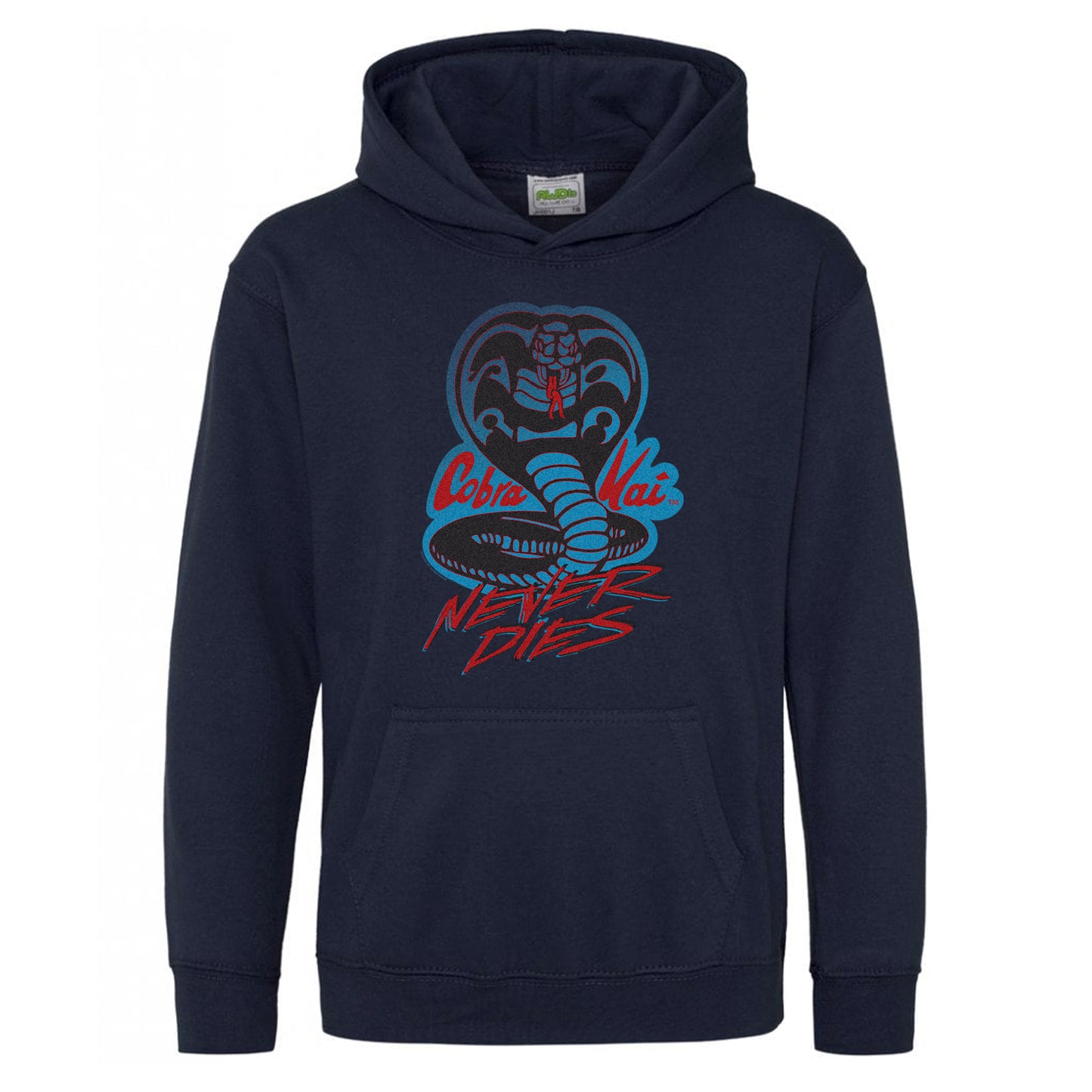 Cobra Kai Never Dies Navy Kids Hoodie