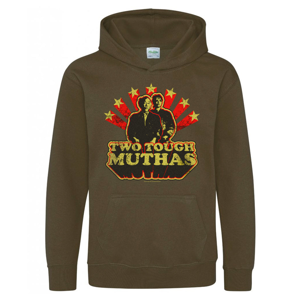 Two Tough Muthas Olive Green Kids Hoodie