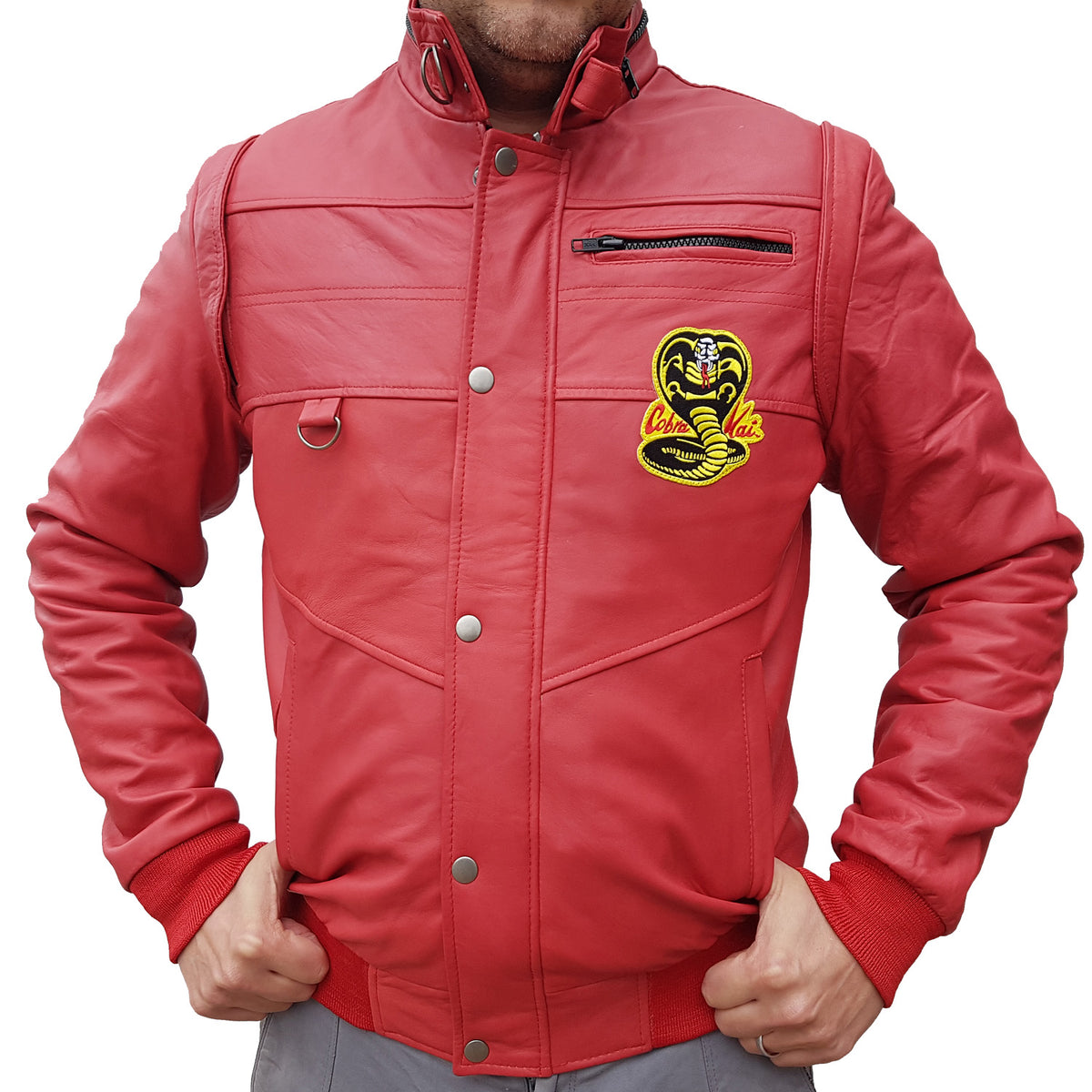 Cobra Kai OFFICIAL Johnny Lawrence Red Leather Jacket SPECIAL EDITION