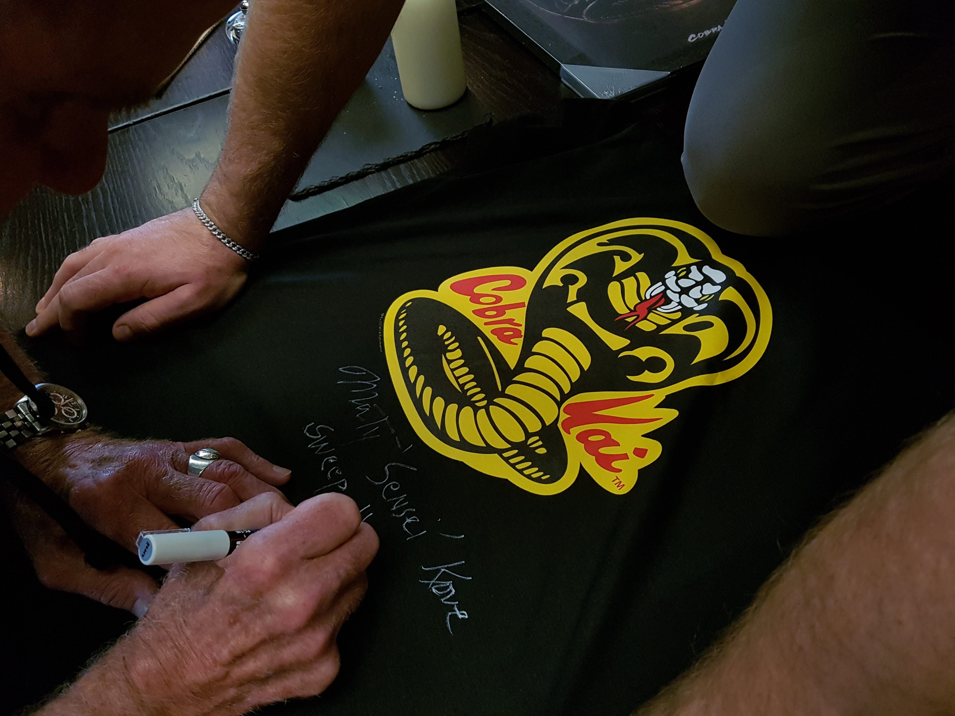Cobra Kai Signed Martin Kove T-Shirt Auction
