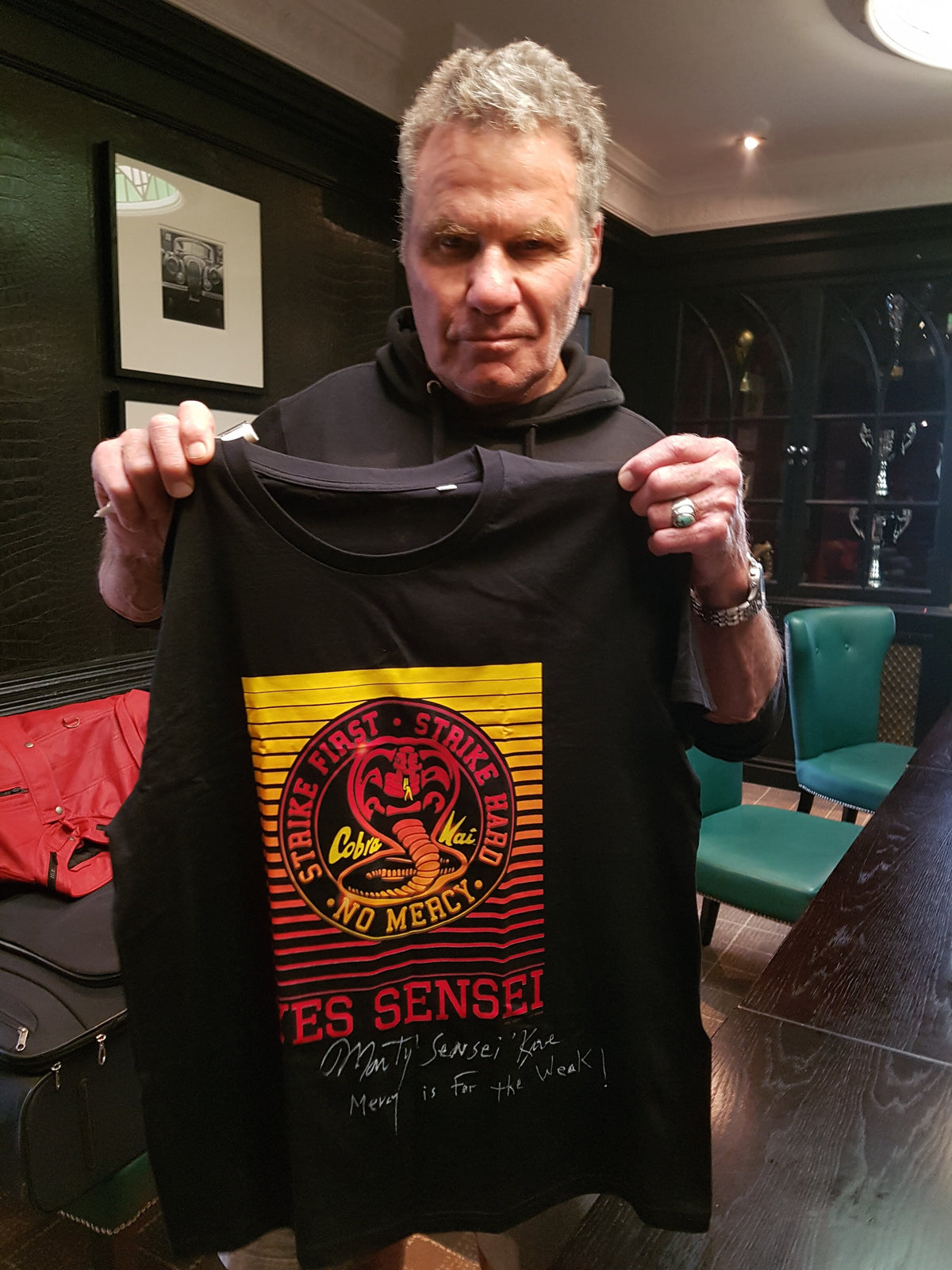 Cobra Kai Signed Martin Kove Yes Sensei T-Shirt Auction