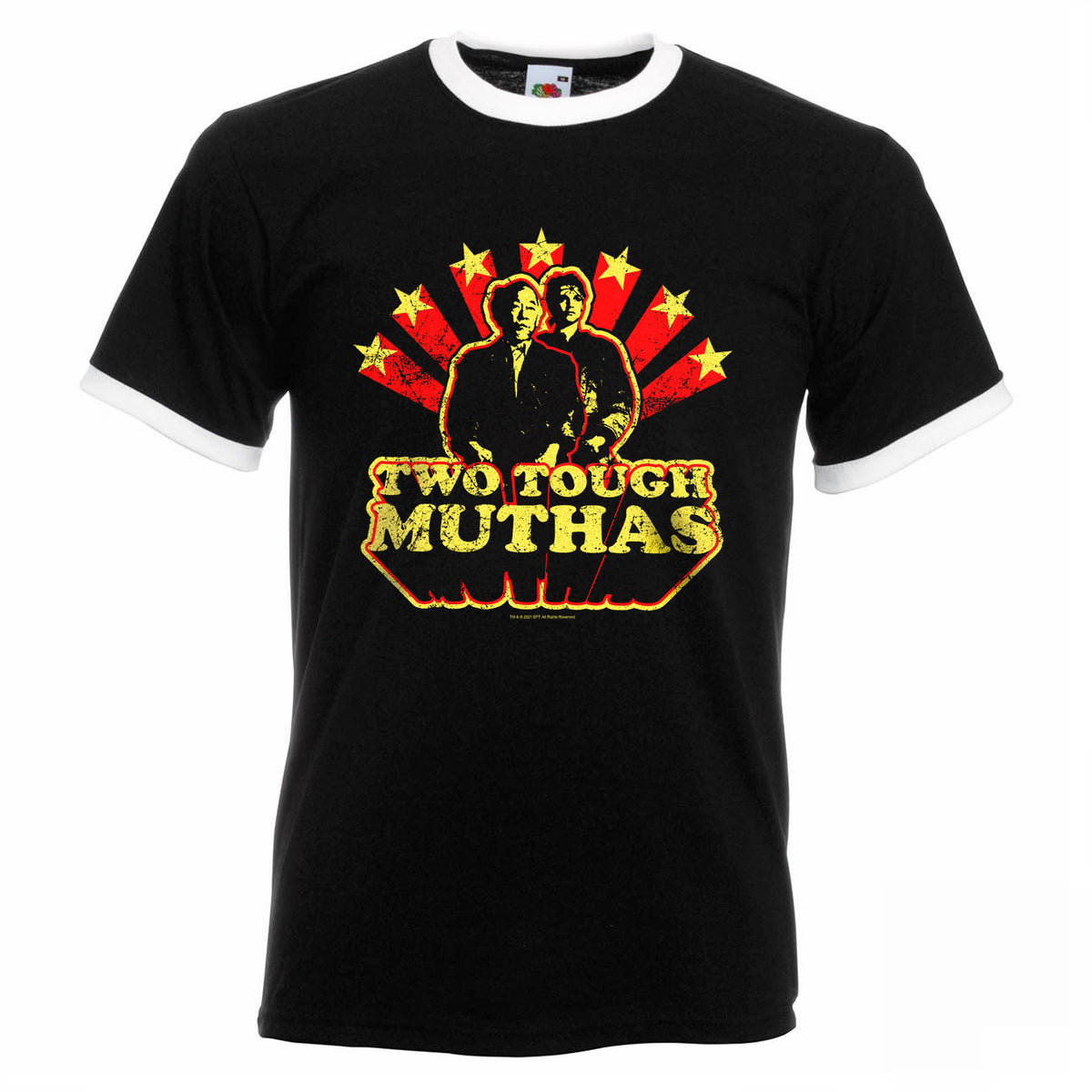 Two Tough Muthas Black Ringer Tee