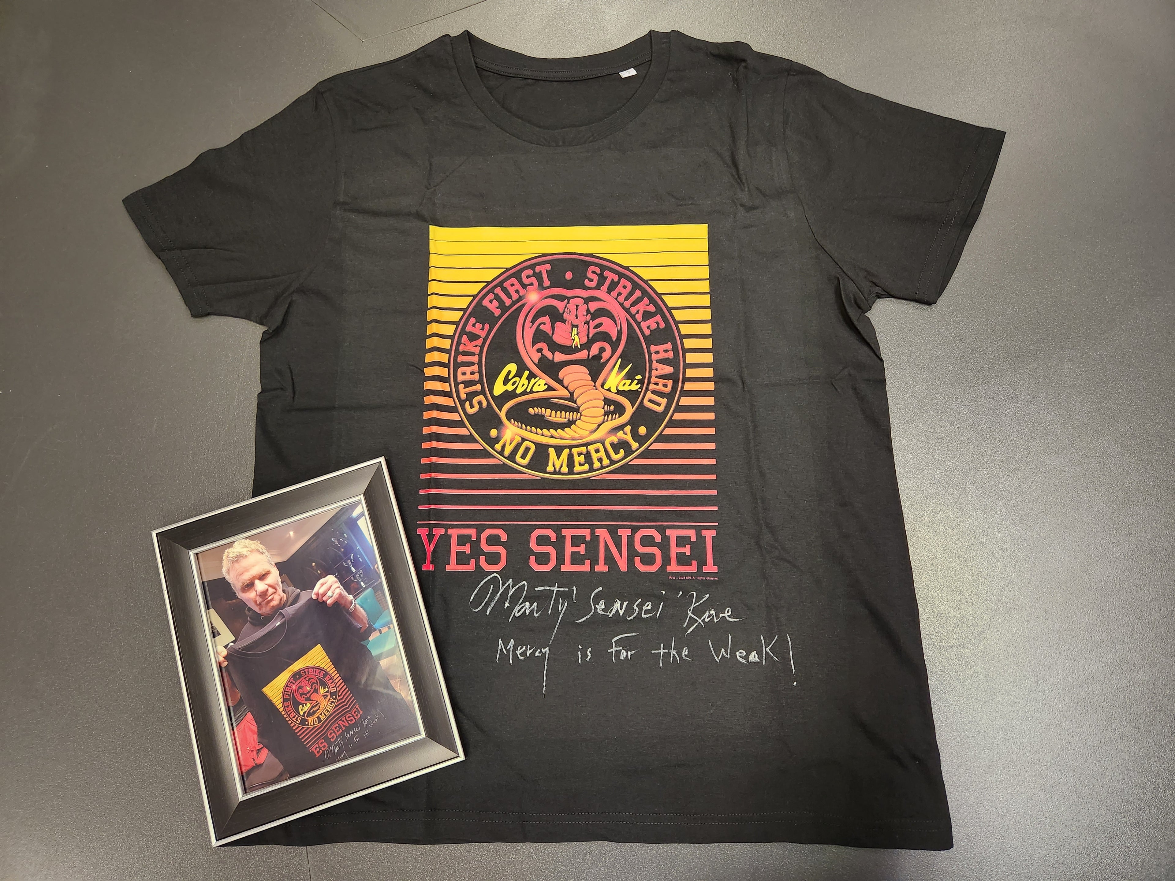 Cobra Kai Signed Martin Kove Yes Sensei T-Shirt Auction